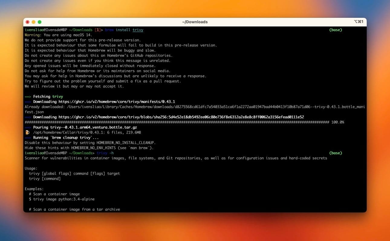 Mac Trivy 下载安装